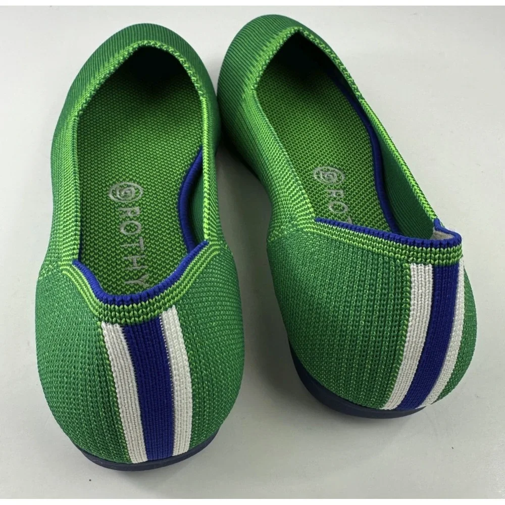 Rothys The Flat Jellybean Kelly Green Knit Round Toe Slip On Shoes 8.5 *RARE EUC - Picture 10 of 11
